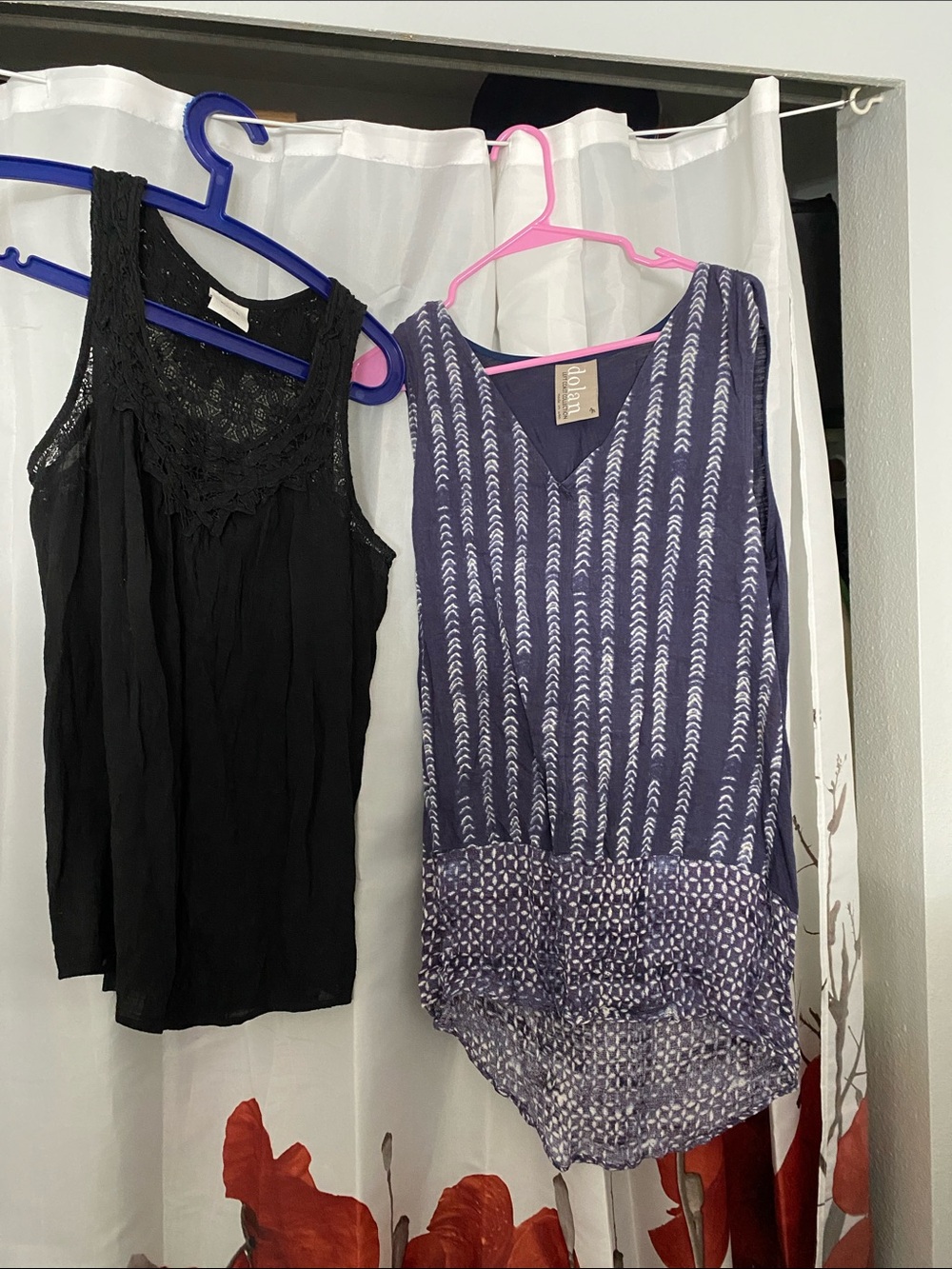 2 Lightweight Summer Tanks in Dark Tones . Size M